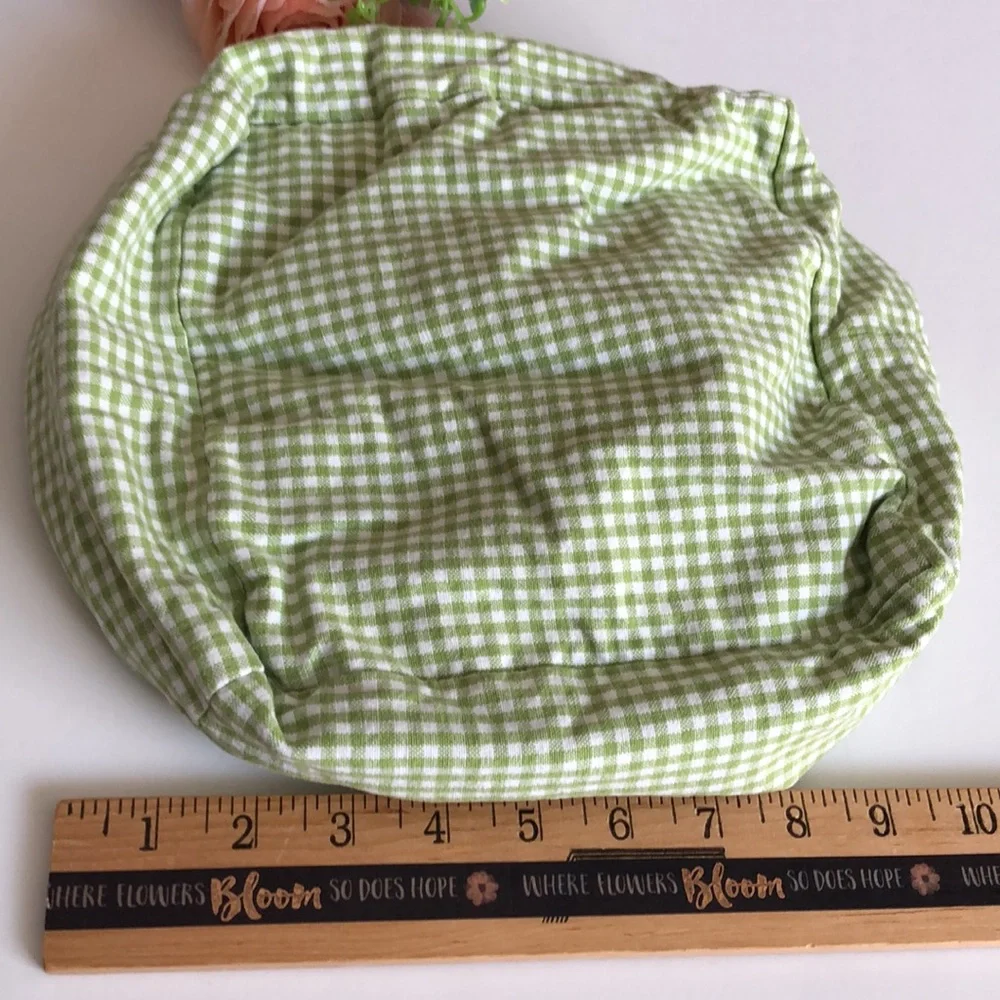 Pottery Barn Kids Sabrina Green and White Gingham Small Drawstring Sham